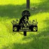 DINOZOZO Personalized Dog Memorial Stake Cavalier King Charles Spaniel Dog Grave Marker Dog Memorial Gifts Custom Metal Signs 3