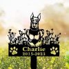 DINOZOZO Personalized Dog Memorial Stake Doberman Pinscher Dog Grave Marker Dog Memorial Gifts Custom Metal Signs 2