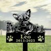 DINOZOZO Personalized Dog Memorial Stake French Bulldog Dog Grave Marker Dog Memorial Gifts Custom Metal Signs 1