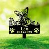 DINOZOZO Personalized Dog Memorial Stake French Bulldog Dog Grave Marker Dog Memorial Gifts Custom Metal Signs 2