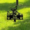 DINOZOZO Personalized Dog Memorial Stake French Bulldog Dog Grave Marker Dog Memorial Gifts Custom Metal Signs 3