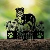 DINOZOZO Personalized Dog Memorial Stake Miniature American Shepherd Dog Grave Marker Dog Memorial Gifts Custom Metal Signs 1