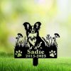 DINOZOZO Personalized Dog Memorial Stake Papillon Dog Grave Marker Dog Memorial Gifts Custom Metal Signs 2