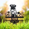 DINOZOZO Personalized Dog Memorial Stake Pug Dog Grave Marker Dog Memorial Gifts Custom Metal Signs