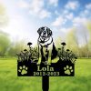 DINOZOZO Personalized Dog Memorial Stake Saint Bernard Dog Grave Marker Dog Memorial Gifts Custom Metal Signs 3