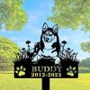 DINOZOZO Personalized Dog Memorial Stake Siberian Husky Dog Grave Marker Dog Memorial Gifts Custom Metal Signs 2