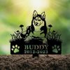 DINOZOZO Personalized Dog Memorial Stake Siberian Husky Dog Grave Marker Dog Memorial Gifts Custom Metal Signs 3