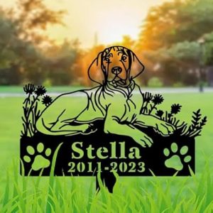 DINOZOZO Personalized Dog Memorial Stake Vizsla Dog Grave Marker Dog Memorial Gifts Custom Metal Signs 1