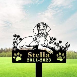 DINOZOZO Personalized Dog Memorial Stake Vizsla Dog Grave Marker Dog Memorial Gifts Custom Metal Signs 2