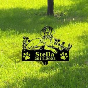 DINOZOZO Personalized Dog Memorial Stake Vizsla Dog Grave Marker Dog Memorial Gifts Custom Metal Signs 3