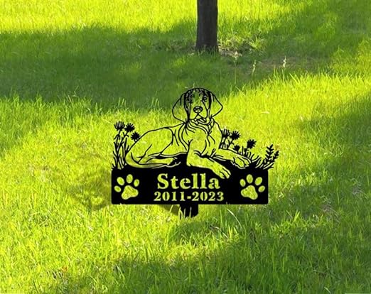 DINOZOZO Personalized Dog Memorial Stake Vizsla Dog Grave Marker Dog Memorial Gifts Custom Metal Signs