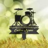 DINOZOZO Personalized Memorial Stake Drum Set Drummer Grave Marker DrummerSympathy Gifts Custom Metal Signs1