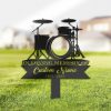 DINOZOZO Personalized Memorial Stake Drum Set Drummer Grave Marker DrummerSympathy Gifts Custom Metal Signs2
