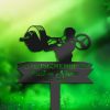 DINOZOZO Personalized Memorial Stake Fitness Trainer Bodybuilder Grave Marker Fitness Trainer Sympathy Gifts Custom Metal Signs3