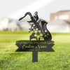 DINOZOZO Personalized Memorial Stake Floral Saxophone Jazz Player Grave Marker Jazz Player Sympathy Gifts Custom Metal Signs2