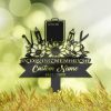 DINOZOZO Personalized Memorial Stake Floral Teaching Tools Teacher Grave Marker Teacher Sympathy Gifts Custom Metal Signs1