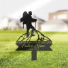DINOZOZO Personalized Memorial Stake Mountain Climbing Hiker Grave Marker Hiker Sympathy Gifts Custom Metal Signs2