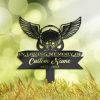 DINOZOZO Personalized Memorial Stake Pilot Aviator Grave Marker Pilot Aviator Sympathy Gifts Custom Metal Signs1