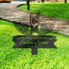 DINOZOZO Personalized Memorial Stake Rock N Roll Lover Musician Grave Marker Musician Sympathy Gifts Custom Metal Signs4