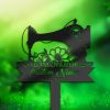 DINOZOZO Personalized Memorial Stake Tailor Sewing Machine Grave Marker Tailor Sewer Sympathy Gifts Custom Metal Signs3