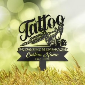 DINOZOZO Personalized Memorial Stake Tattoo Artist Grave Marker Tattoo Artist Sympathy Gifts Custom Metal Signs1
