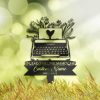 DINOZOZO Personalized Memorial Stake Writer Author Typewriter Grave Marker Author Sympathy Gifts Custom Metal Signs1
