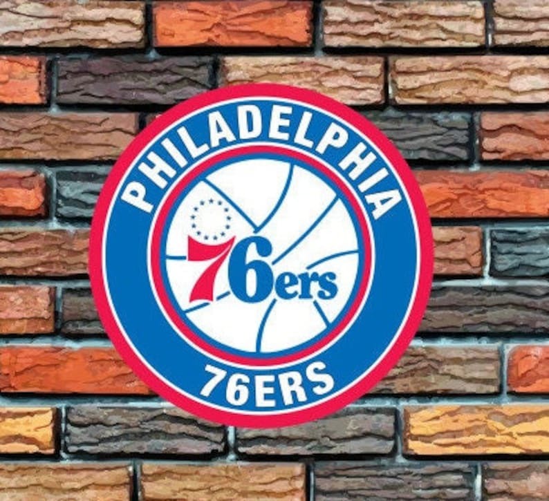 DINOZOZO Philadelphia 76ers Logo Round Metal Sign Basketball Signs Gift for Fans Custom Metal Signs