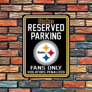 DINOZOZO Pittsburgh Steelers Aluminum Parking Sign Football Signs Gift for Fans Custom Metal Signs