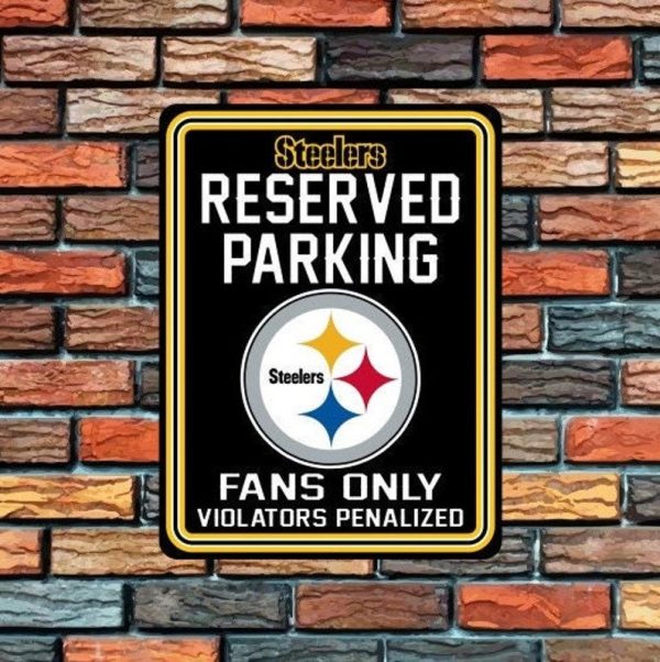 DINOZOZO Pittsburgh Steelers Aluminum Parking Sign Football Signs Gift for Fans Custom Metal Signs