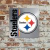 DINOZOZO Pittsburgh Steelers Football Metal Sign Gift for Fans Man Cave Decor Custom Metal Signs1