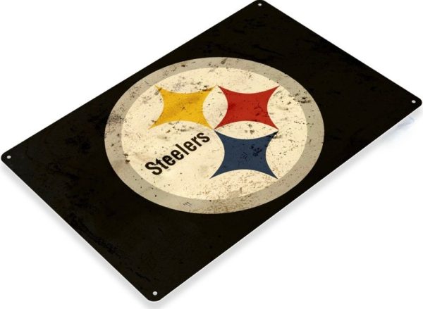 DINOZOZO Pittsburgh Steelers Retro Tin Sign Football Signs Gift for Fans Custom Metal Signs