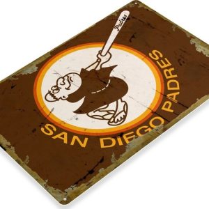 DINOZOZO San Diego Padres Tin Sign Baseball Team MLB Gift for Fans Custom Metal Signs