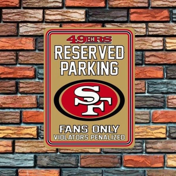 DINOZOZO San Francisco 49ers Aluminum Parking Sign Football Signs Gift for Fans Custom Metal Signs