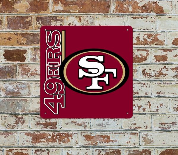DINOZOZO San Francisco 49ers Football Metal Sign Gift for Fans Man Cave Decor Custom Metal Signs