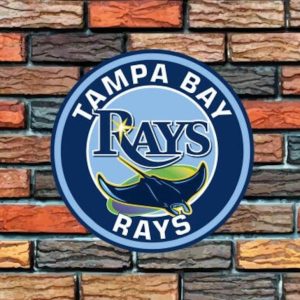 DINOZOZO Tampa Bay Rays Logo Round Metal Sign Baseball Signs Gift for Fans Custom Metal Signs