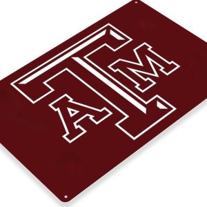 DINOZOZO Texas A&M Tin Sign College Football NCAA Gift for Fans Custom Metal Signs