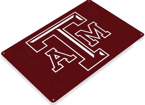 DINOZOZO Texas A&M Tin Sign College Football NCAA Gift for Fans Custom Metal Signs