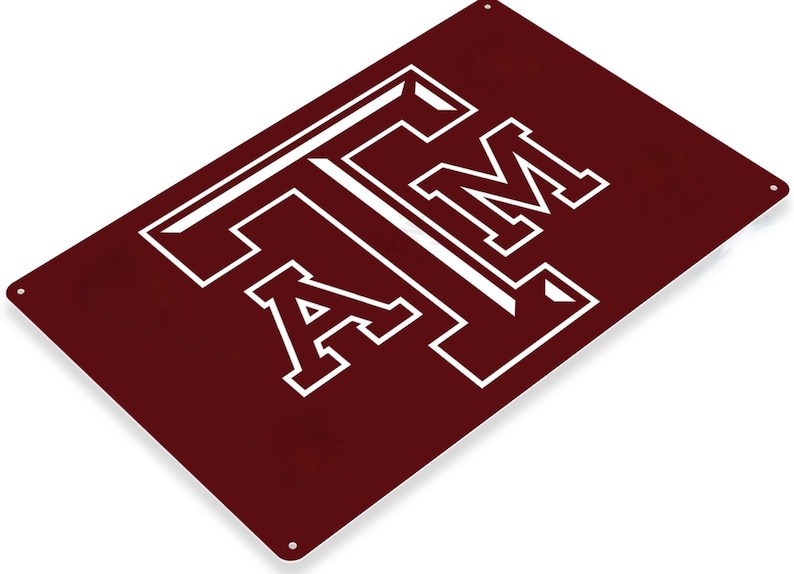 DINOZOZO Texas AM Tin Sign College Football NCAA Gift for Fans Custom Metal Signs 1