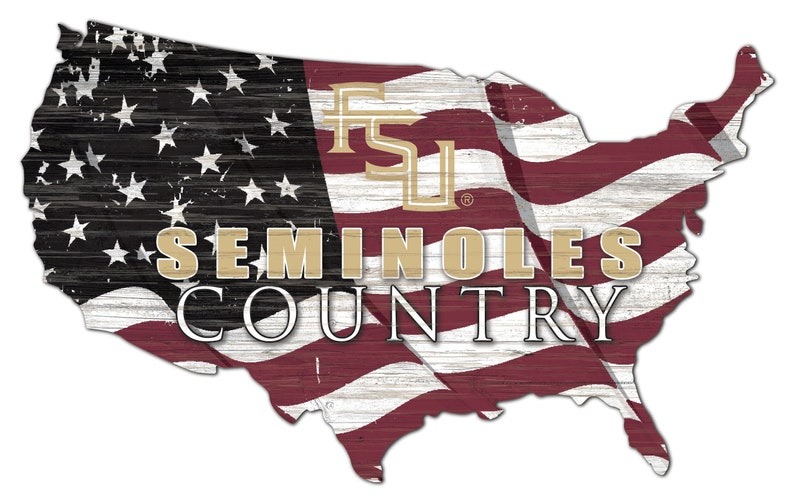 Florida State Seminoles USA Country Flag Metal Sign Florida State University Signs Gift for Fans Custom Metal Signs