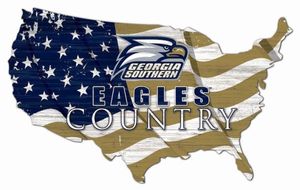 Georgia Southern Eagles USA Country Flag Metal Sign Georgia Southern University Signs Gift for Fans Custom Metal Signs