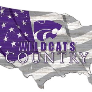 DINOZOZO Kansas Wildcats USA Country Flag Metal Sign Kansas State University Athletics Signs Gift for Fans Custom Metal Signs