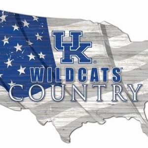 Kentucky Wildcats Tide USA Country Flag Metal Sign University of Kentucky Athletics Signs Gift for Fans Custom Metal Signs