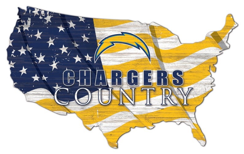 Los Angeles Chargers USA Country Flag Team Metal Sign Football Signs Gift for Fans Custom Metal Signs
