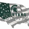 Michigan State Spartans USA Country Flag Metal Sign Michigan State University Athletics Signs Gift for Fans Custom Metal Signs