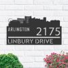 Personalized Arlington City Skyline Metal Address Sign House Number Plaque Realtor Closing Gift Custom Metal Sign1
