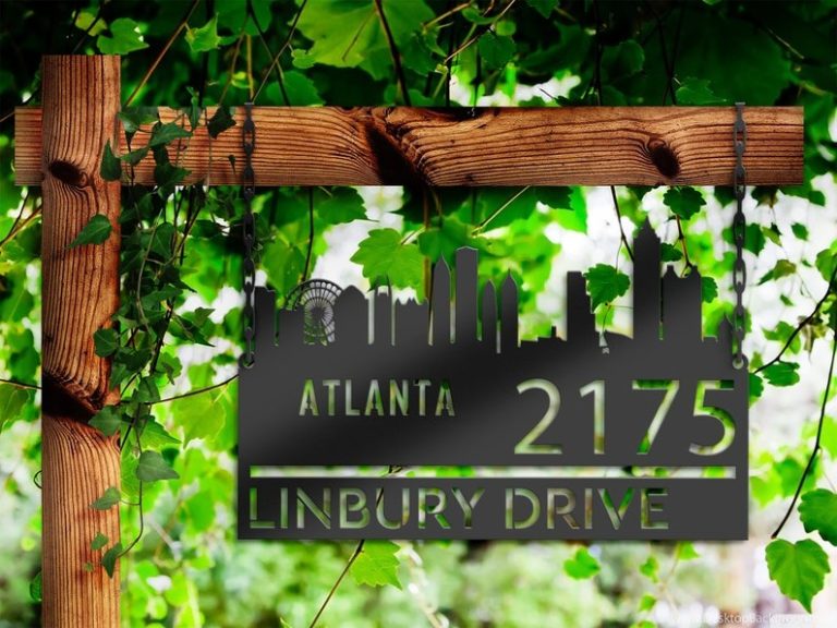 Personalized Atlanta City Skyline Metal Address Sign House Number ...