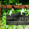 Personalized Cleveland City Skyline Metal Address Sign House Number Plaque Realtor Closing Gift Custom Metal Sign2