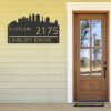 Personalized Cleveland City Skyline Metal Address Sign House Number Plaque Realtor Closing Gift Custom Metal Sign3