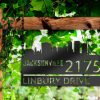 Personalized Jacksonville City Skyline Metal Address Sign House Number Plaque Realtor Closing Gift Custom Metal Sign2
