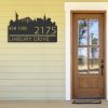 Personalized New York City Skyline Metal Address Sign House Number Plaque Realtor Closing Gift Custom Metal Sign3